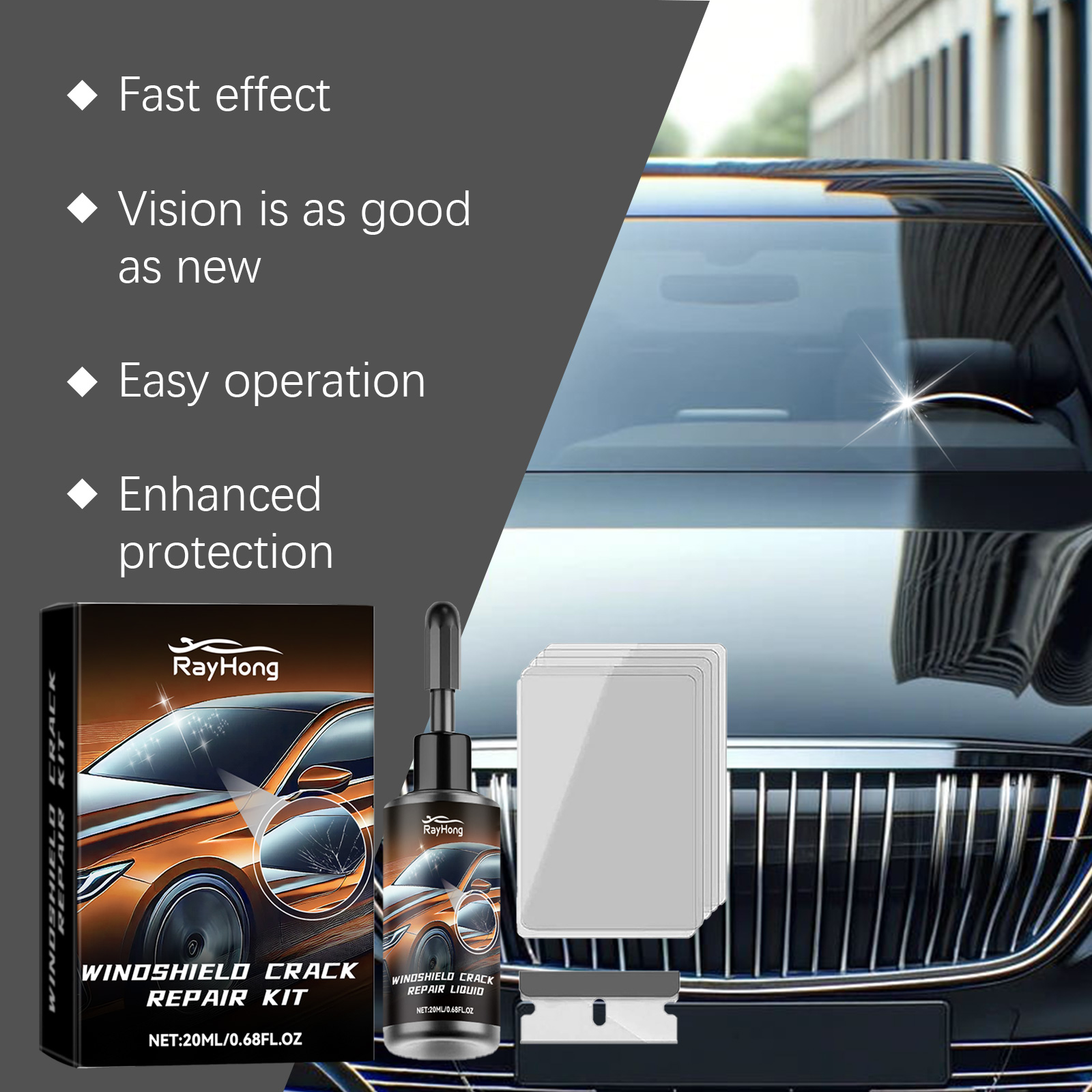 Car Windshield Crack Repair Re - Liquid Uv Glue Kit ulasan dan harga