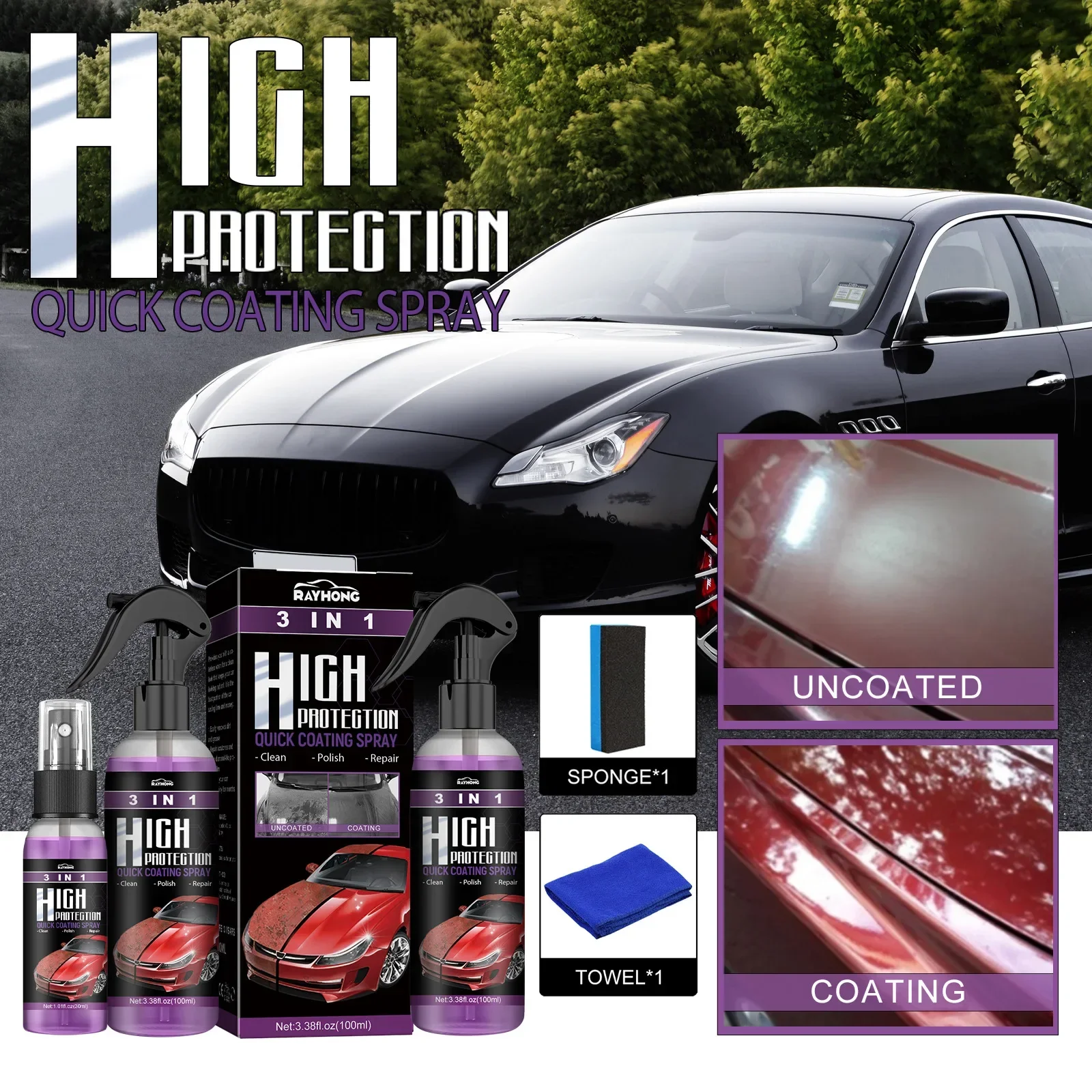 3 In 1 Car Ceramic Nano Coatin - Nano Liquid Coating ulasan dan harga